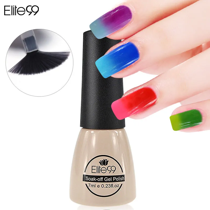 Groothandel-elite99 7 ml temperatuurverandering kameleon veranderende kleur Beknop UV-nagelgel Polish UV-gel Kies 1 van 54 kleuren
