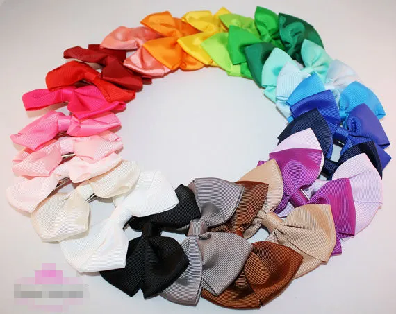 Hot Sale 4"baby hair bow With Clip Bowknot hairpin Hair accessories girl hair bows wholesale 