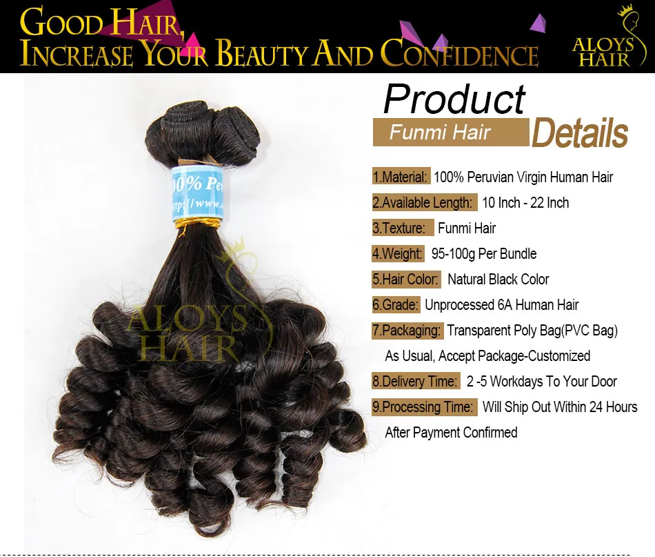 Non Transformés Vierge Péruvienne Aunty Funmi Tissage De Cheveux Humains Bouncy Spirale Romance Boucles Lâches Remy Extensions De Cheveux Double Trames