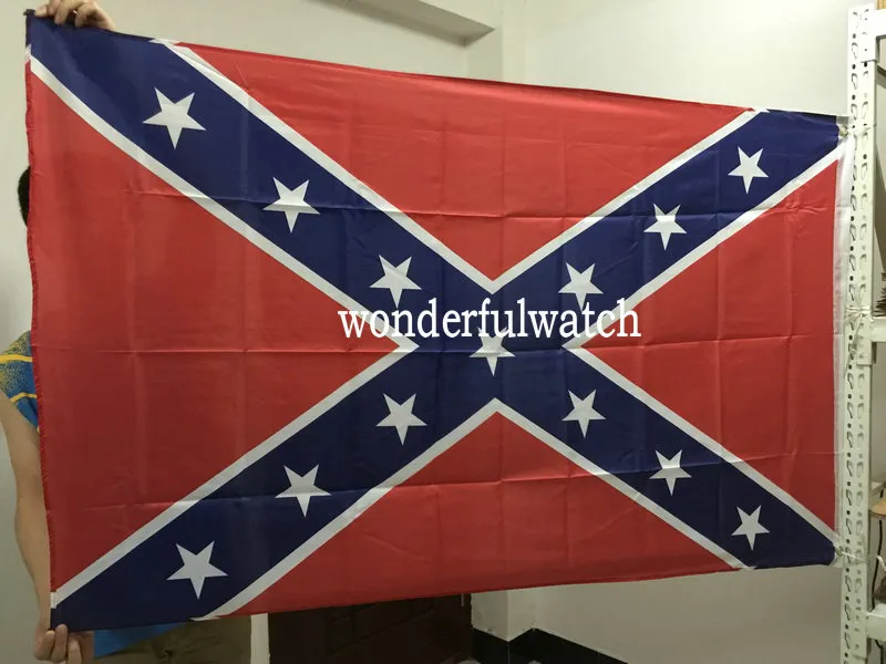 Bandeira Dois Lados Impresso Rebel Confederate Flags Bandeira nacional de poliéster Guerra Civil Flag 90 * 150 centímetros 3 * 5FT Factory Direct Sale