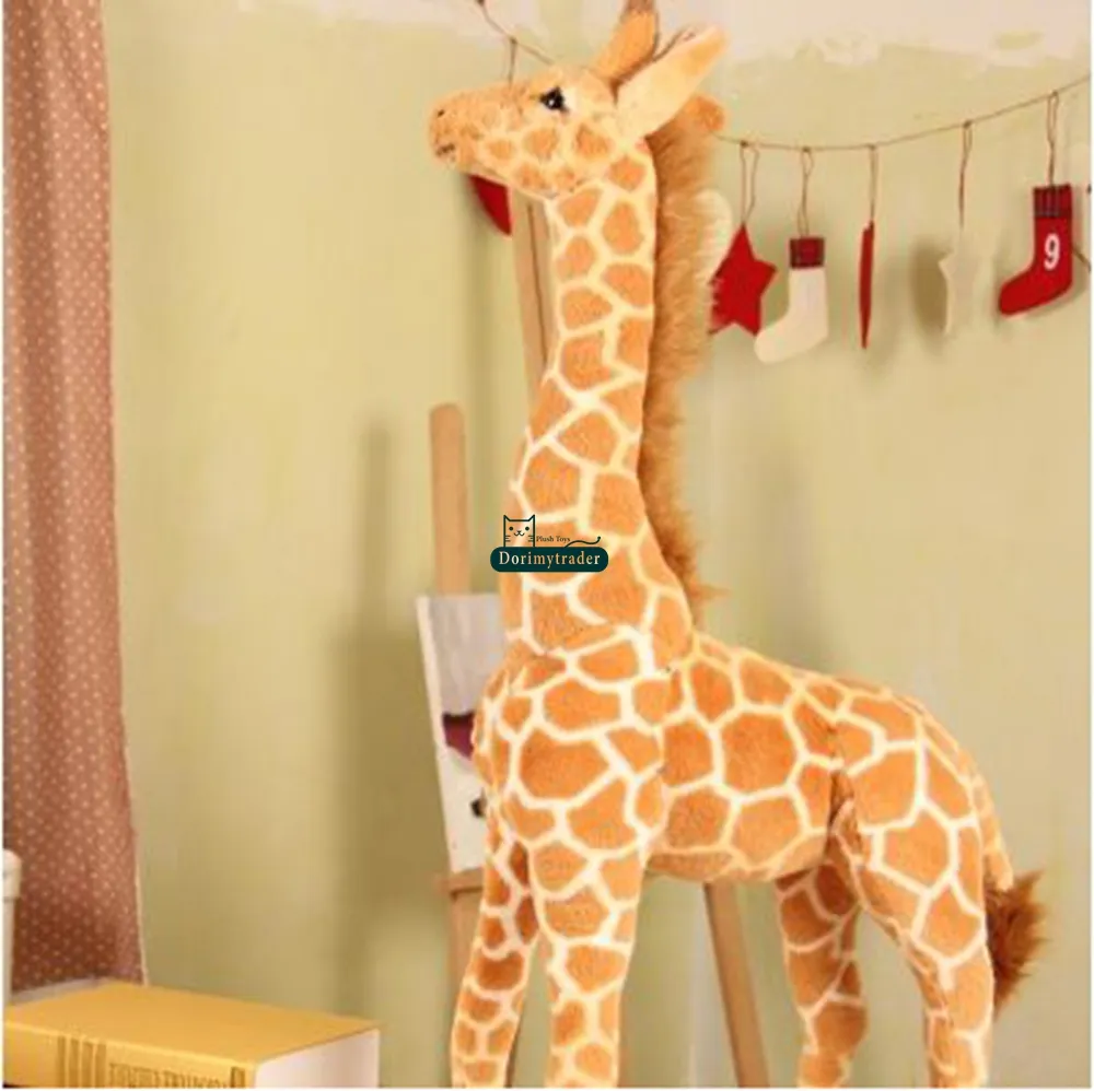 Dorimytrader 55'' / 140cm Large Stuffed Soft Plush Giant Emulational Animal Giraffe Toy, Nice Birthday Gift For Baby, DY60659