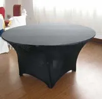 5PCS 6FT Round Black Spandex Table cloth 210GSM High Quality For Wedding,Party,Hotel Use