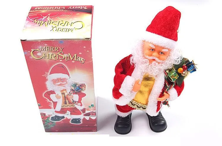 Criativa elétrica Papai Noel que canta Presentes Saxophone boneca Papai Noel Ornamentos Crianças Dançar Decoração Música de Santa Toy