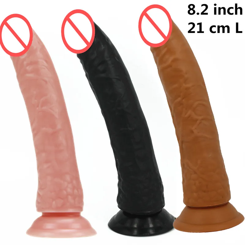 Sex massager21cm grote lul echte dildo nep Penis lange dong realistische kunstmatige pik vrouwelijke masturbatie speelgoed volwassen sex producten voor vrouwen