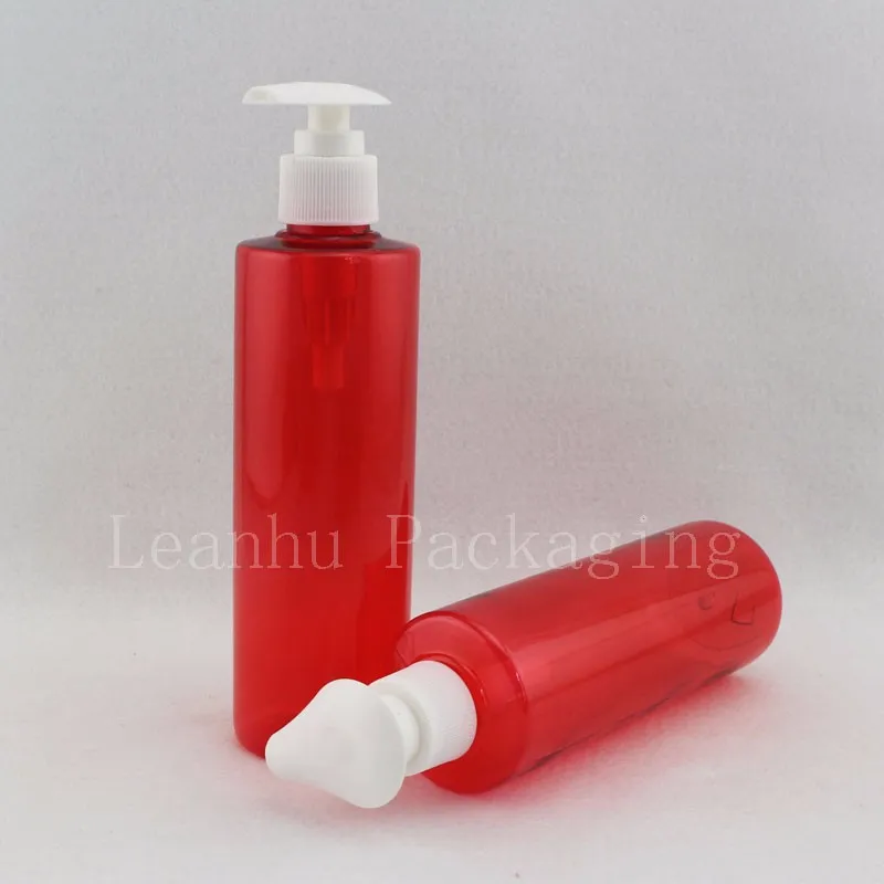 250ml red bottle with heart lotion pump (2)