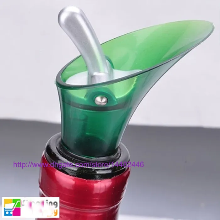 100st White Red Wine Aerator Plug Cap Bottle Pourer Pour With Silicone Seal Stopper Funnel Shutoff Green Color 20151220