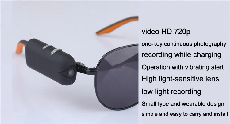 HD 1280 * 720P Deporte Gafas De Sol Ocultos Cámara Espía Gafas DVR DV  Videocámara 30fps Separable Mini Grabación De Vídeo Poner En Su Cámara  Portátil Gafas De 24,24 €