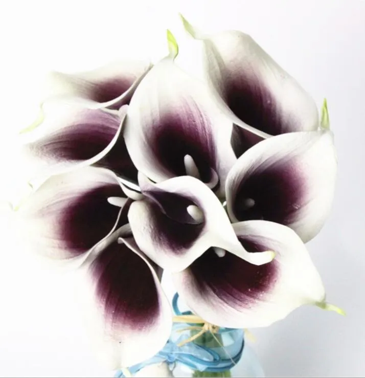 Mini Calla Lily för bröllopsbukett Konstgjord blomma riktig touch för hembröllopsfest Gratis frakt hp008