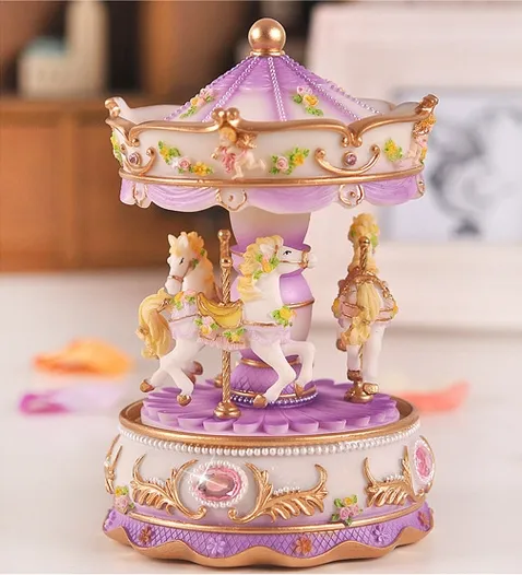 LED Toys Merry-Go-Round Music Box med LED Light Christmas Valentine Födelsedagspresenter till Girls Friends Kids6488531