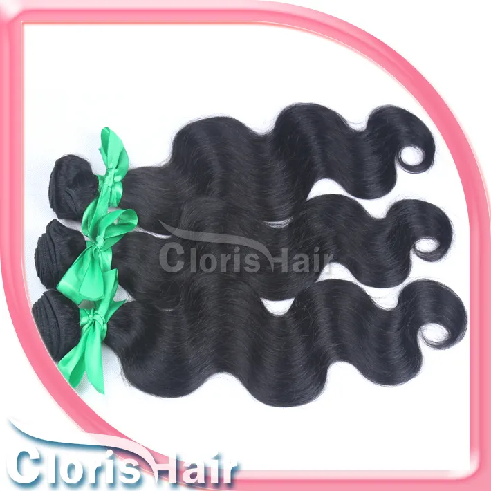 Raw Virgin Indian Body Wave Hair Weaves Blandade 2 buntar Obehandlat Human Hair Wavy Sy i ExnTensions Fullständiga Väftbuntar