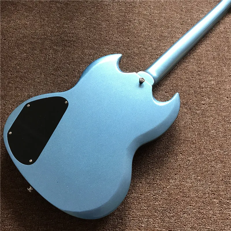 new high quality electric guitar in Metallic blue color with chrome hardware , can be customed hot selling guitarra