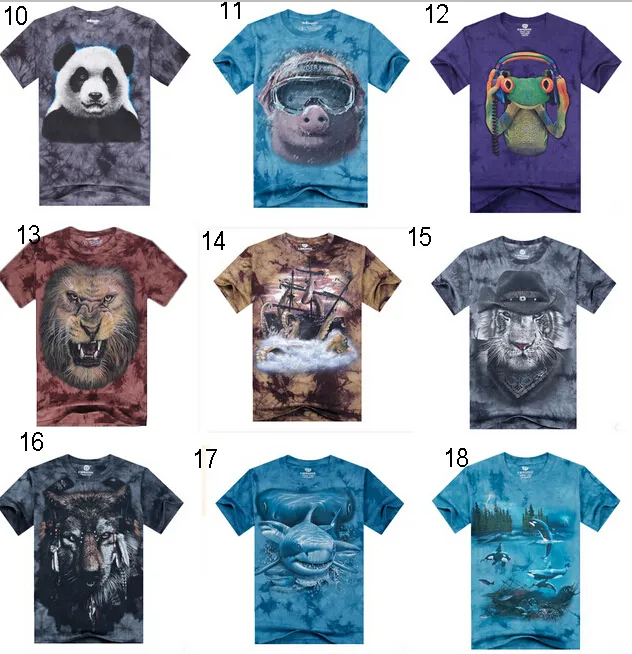 Hommes 3D imprimé animal T-shirts Tees Creative hommes adolescents dessin animé coton sport punk rock à manches courtes t-shirt été plage bandhnu vêtements