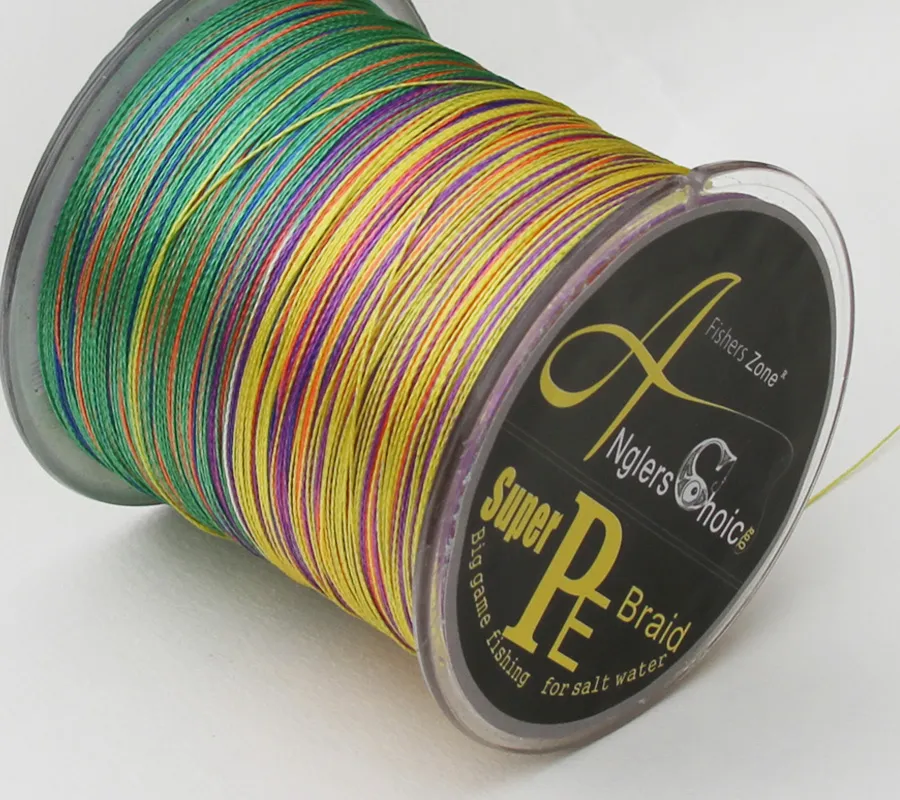 Super silny Premium Japoński Multifilament PE Linia połowowa 500m 10-100LB 4 Nici Linie rybackie Braid Mlti Color