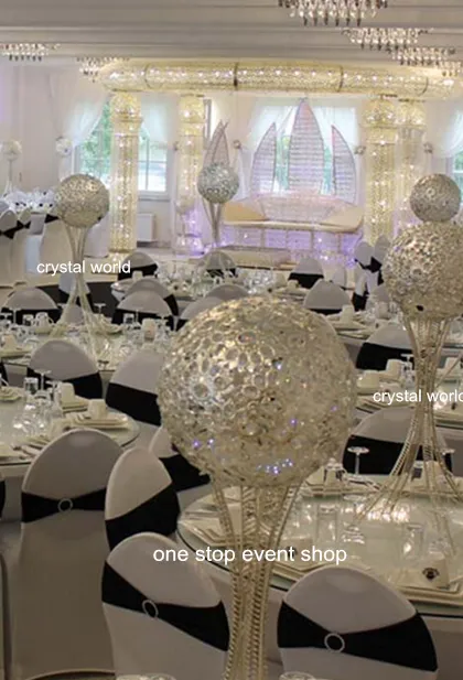 Centros de mesa mentales del florero del soporte de la flor de la decoración de la boda para la tabla de la boda