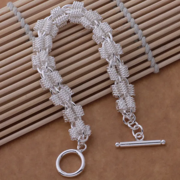 Livraison gratuite avec numéro de suivi Top vente 925 Bracelet en argent Big Weave bracelet bijoux en argent 1538