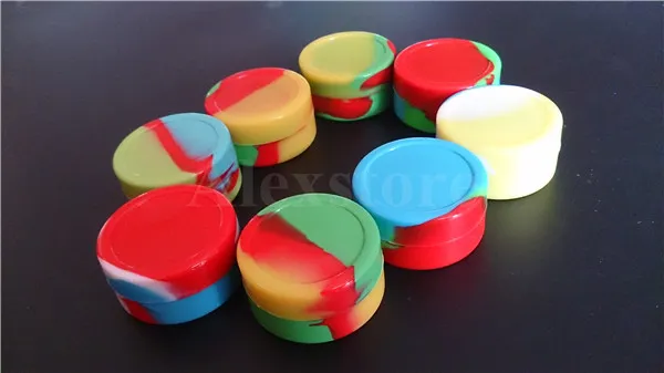 55 * 28mm 22ml Contenants de cire antiadhésifs boîte en silicone Récipient en silicone dabber Pots de cire approuvés par la FDA caoutchouc de stockage de dab pour huile concentrée DHL