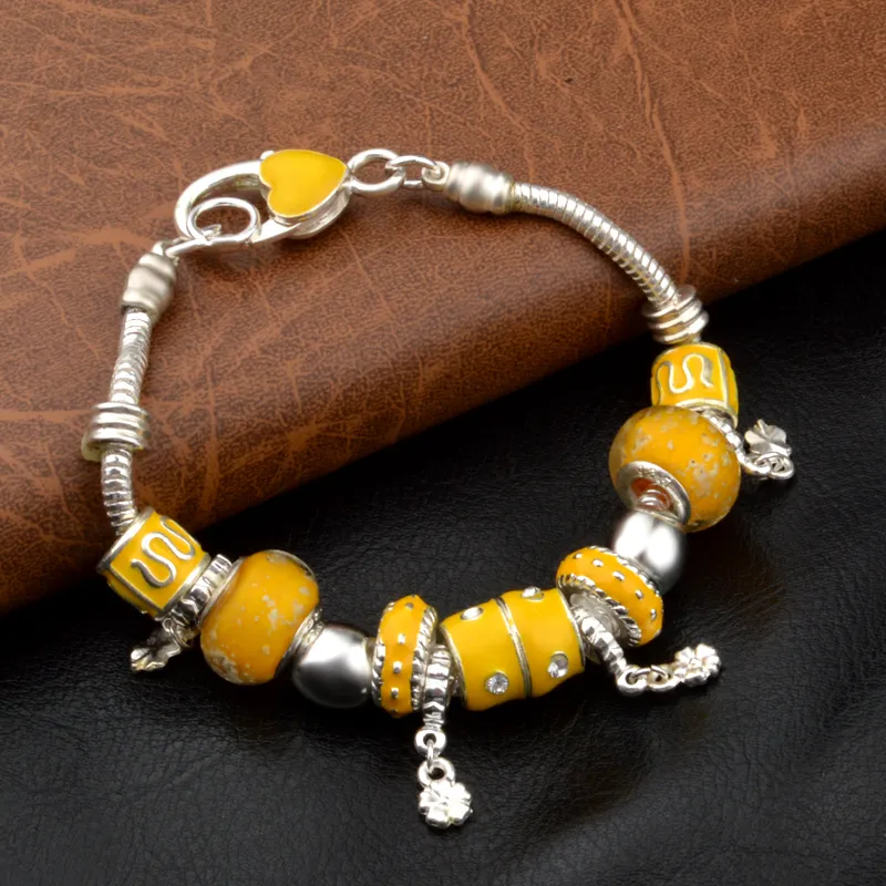 Livraison gratuite avec numéro de suivi Top vente 925 Bracelet en argent Orange Love Panla Bracelet bijoux en argent 1522