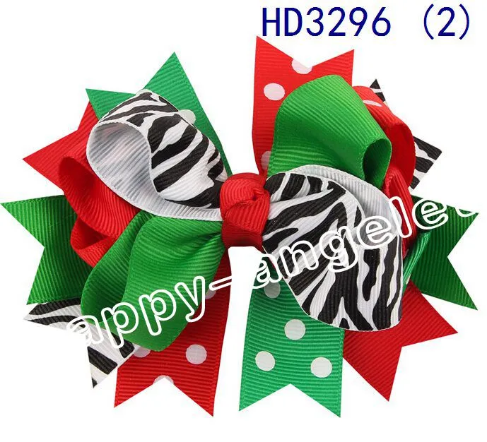 Xmas bow clip 4.5inch Christmas Design Hair Flowers Children Headwear Kids Hairpin Girls Hair Clips Baby Hair Accessories HD3296