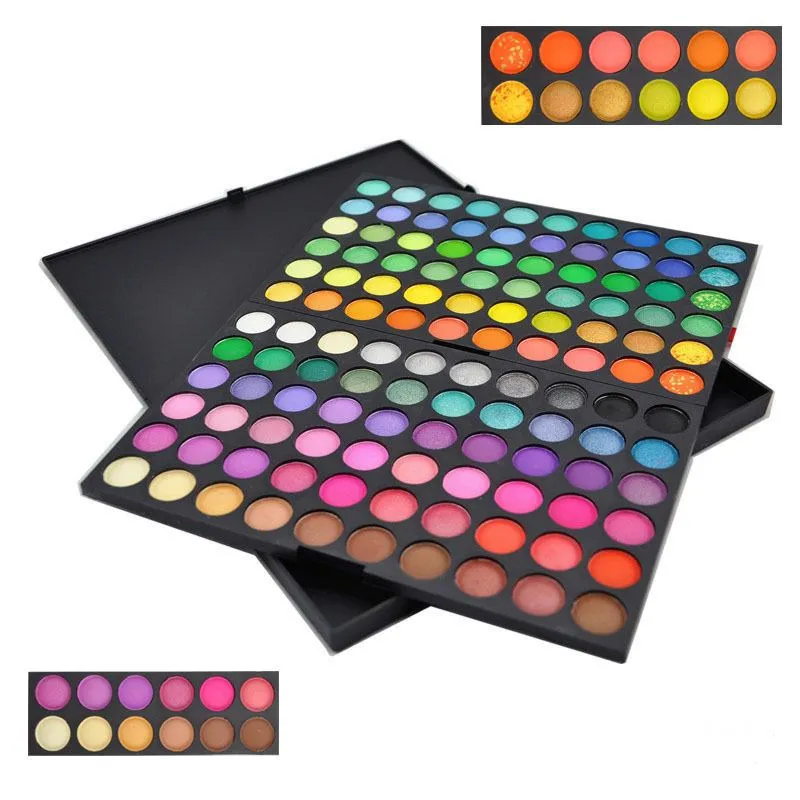 120 Colors Glitter Eye Cień Damskie Zestawy palety do Eye Science z Eyeshadow Sponge Sticks New Arrivals Gorąca Sprzedaż 015