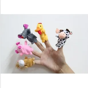 12 estilos em um saco Do Bebê de Pelúcia Macia Veludo Animal Fantoches de Mão Crianças Animal Fantoche de Dedo TOYS Preschool Jardim de Infância fedex dhl navio livre