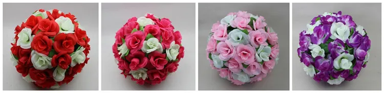 Centre de table de mariage en soie Rose, 8 pouces 20cm, boule de fleurs suspendue, boule de baiser, fournitures de décoration Pomander