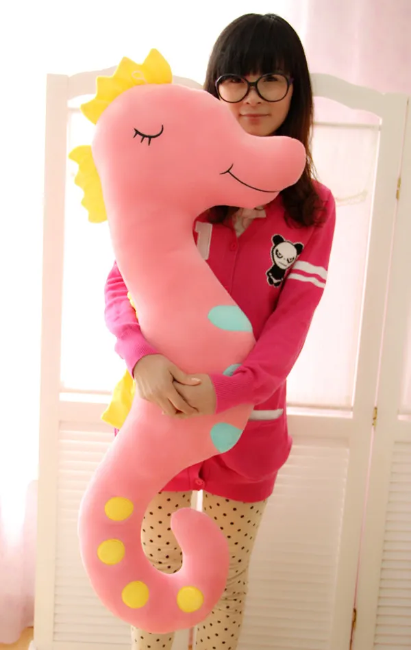 Selling Stuffed Toys Sea Horse Plush Toys Extra Large 12M Plush Dools For Birthday Gift Pink And Wathet Blue And Yellow 8316539