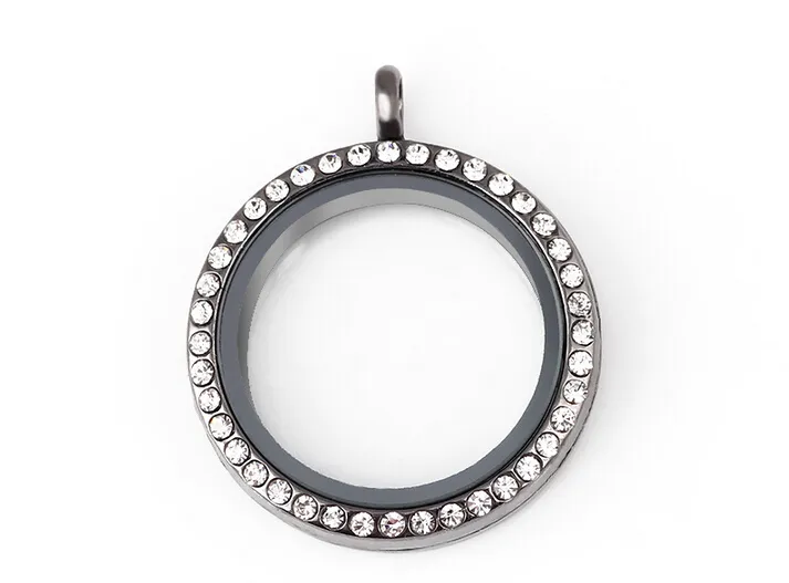 Whole 30MM Crystal Round Magnetic Glass Floating Locket Pendant For Chain Necklace181c