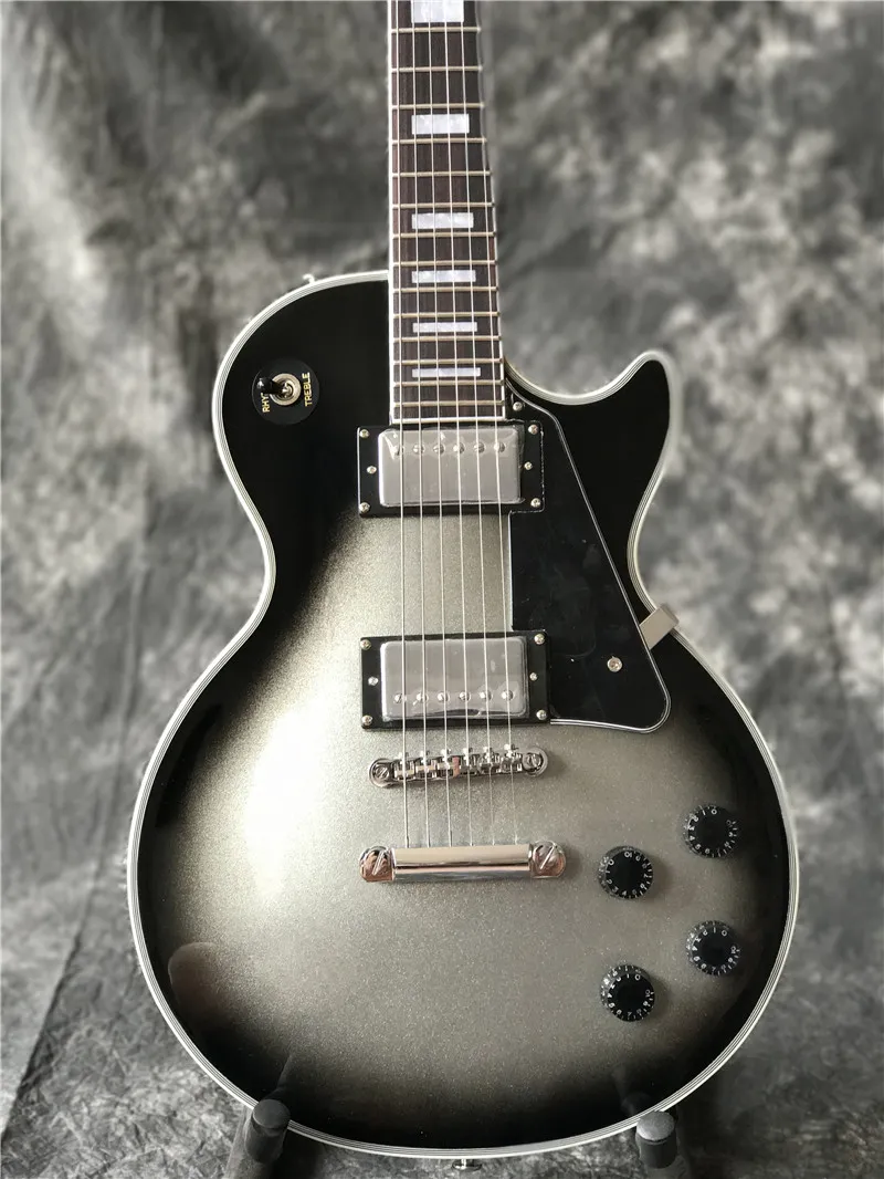 Nieuwe Aankomst Custom Shop Silverburst elektrische gitaar, hoge kwaliteit zilveren burst-gitaar, echte fotoshows, alle kleur zijn beschikbaar