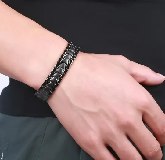 Gloednieuwe zilveren goud zwarte kleur om Laatst te kiezen 316L roestvrijstalen magnetische therapie gezondheidszorg armband mannen vrouwen