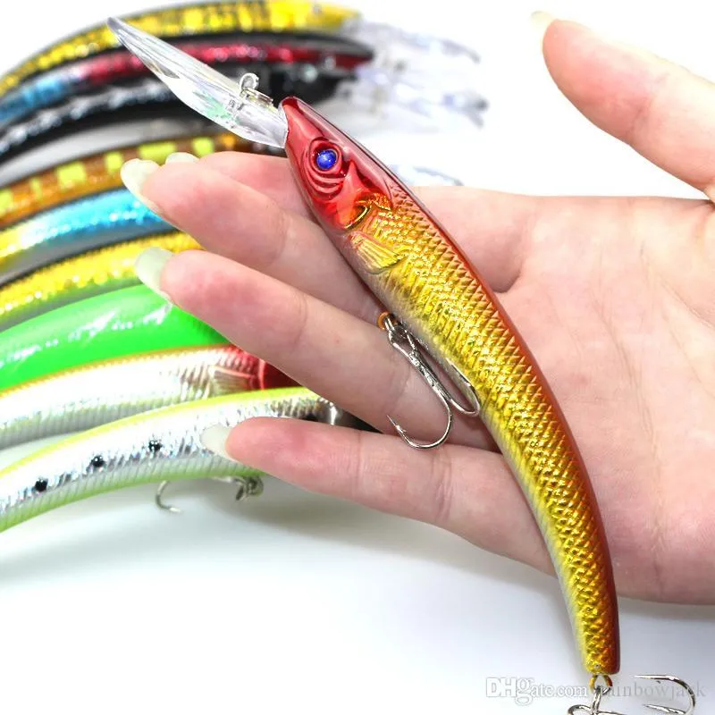 Camuflaje Bleeding escape Crankbait Shad Lure 150mm 16.3g 10colors Flicker Blabbermouth Crank cebos Pesca Jerk bait