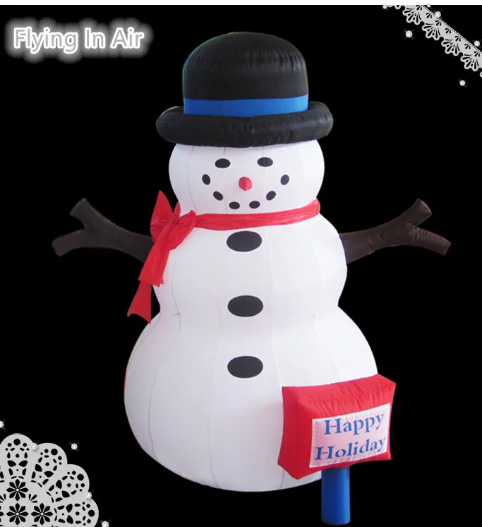 Outdoor Winter Character 2.5m Reclame Christmas Opblaasbare Sneeuwman Model Ballon voor Kerstmisdecoratie