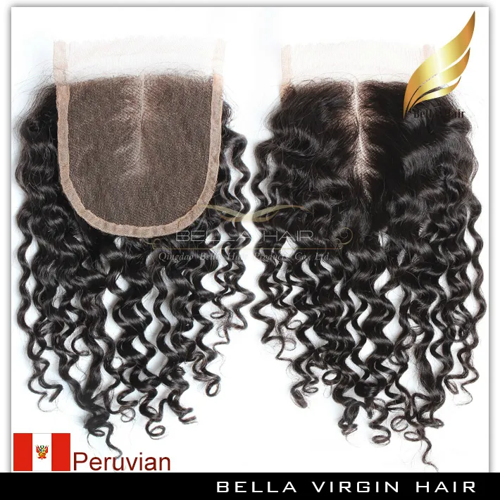 Lace Closure 1raie Cheveux Tissages Reine Cheveuxperuviens Vierges Cheveux Humaine Remy 4x4 