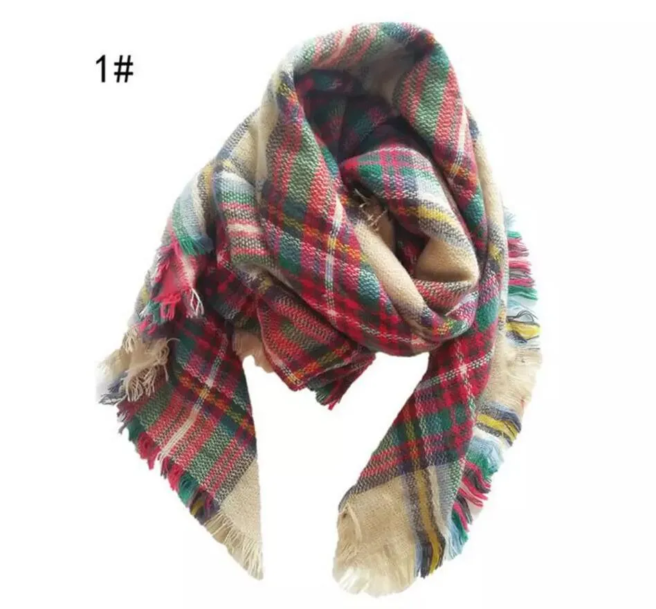 Unisex Brand Fashion Winter Scarf For Women Men General Children Plaid Cashmere Scarves Boys Girls Parents Scarf