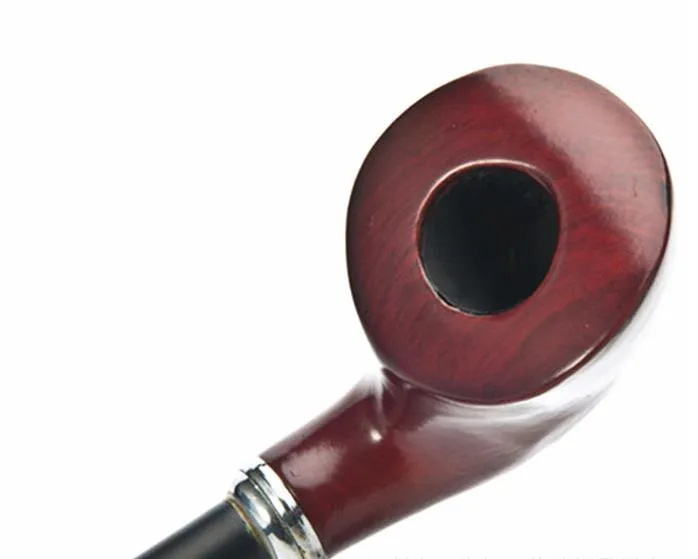 Pipa in legno in resina marrone rosso a forma di cuore Pipa con palo nero fumatori