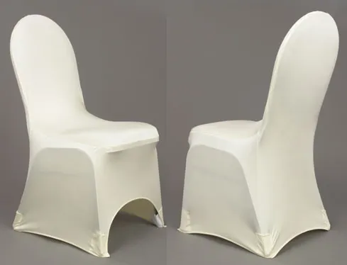 Stock Promotion:White Spandex With A Front Arch Banquet Lycra Chair Cover 