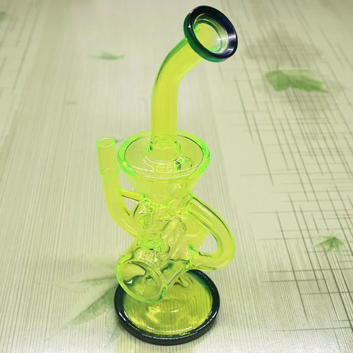 Newest Colored glass bong with Domeless Titanium nail Faberge Water pipe Glass Bongs Water Pipes Recycler Filter Percolators Smoking