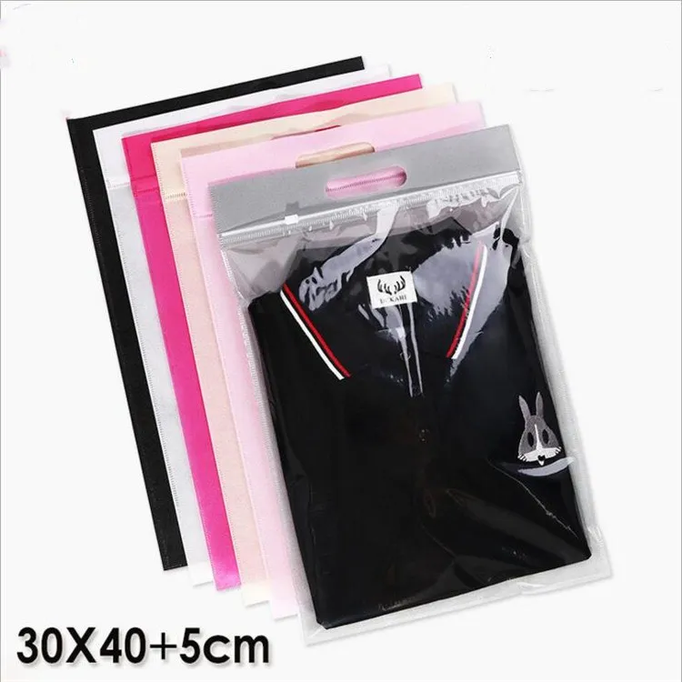 30 * 40 + 5 cm 6 colori porta abiti tenuti in mano borse con cerniera per vestiti sacchetto di imballaggio autosigillante protettivo