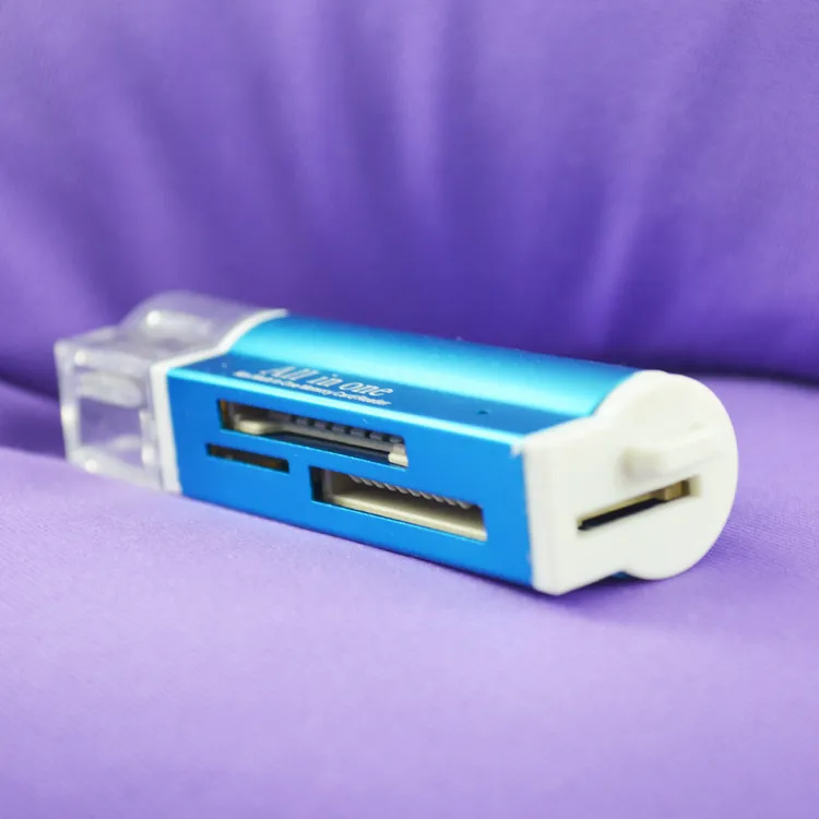 Lighter Shaped All In One USB 2.0 Multi Memory Card Reader for Micro SD/TF M2 MMC SDHC MS Free DHL/Fedex