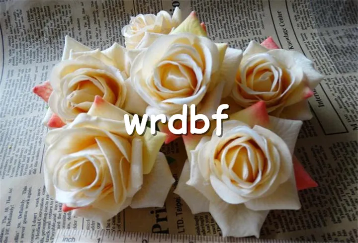 Einzelne Samtrosen-Blütenkopf-Durchmesser. 6,5 cm/2,56 Zoll künstliche Blumen, sechseckig, Rose für selbstgemachte Ansteckblumen, Blumenstrauß, Hochzeitsblumen