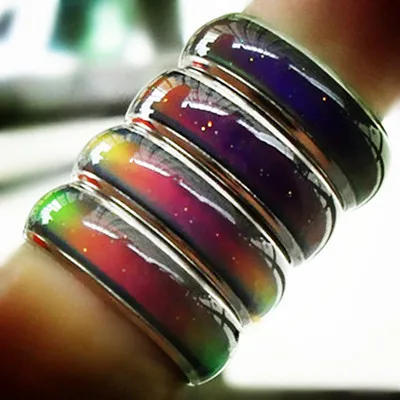 100st Mix Size Mood Ring förändringar färg till din temperatur avslöja din inre känslor billiga modesmycken hj164