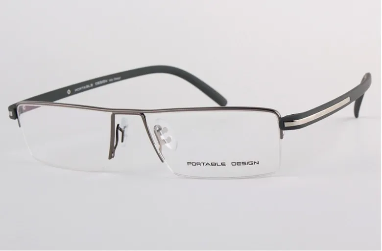 Modeoptisk myopia halfrim fyrkantig metallglasögon för män 5516140 fyra färger glasögon p8127 style9340788