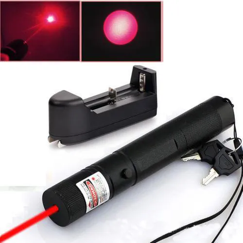 High Power Red Laser Pointer Pen 10miles 5WM 650 NM Militär Kraftfull röd laserkattleksak 18650 Batterycharger1345218