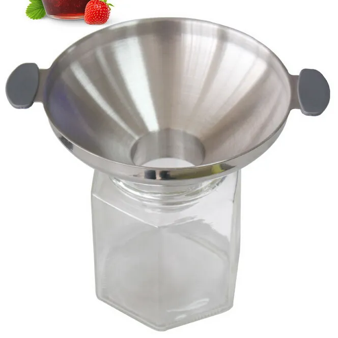 304 largecaliber stainless steel funnel kitchen oil drain wine funnel refueling pickle honey filling tool3661306