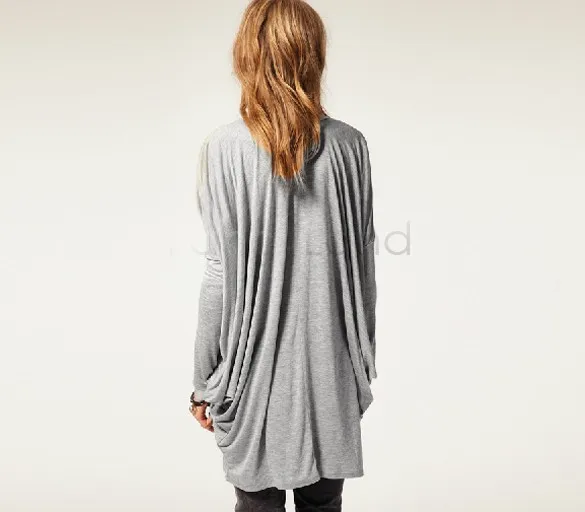 2014 Höst Vinter Mode Lös Batwing Långärmad Tshirts Bomull Kvinnor Plus Size Atacado de Roupas Femininas B8 18408