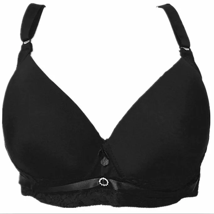 Women Comfortable T-Shirt Bra Plus size Underwired Padded thin Sexy Lace  Droplet Ribbon Big Cup Volumn Bras 38D-50DD H318