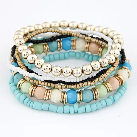 2015 Conjuntos de brazaletes Multcolor de estilo Ocean de moda nueva / Joyas de pulsera para mujeres Envío gratis