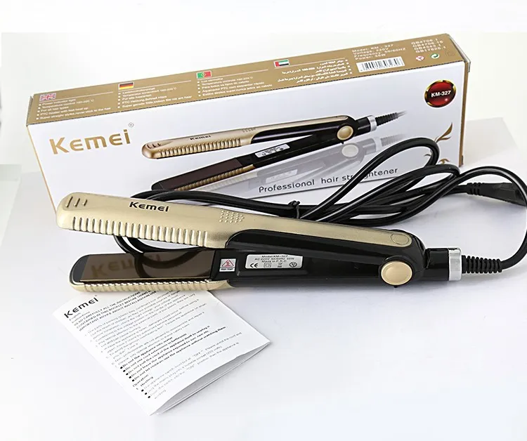 Drop Shipping Kemei 327 Nya Hair Straighteners Professionell Frisyr Portable Keramiska Hair Straightener Irons Styling Tools