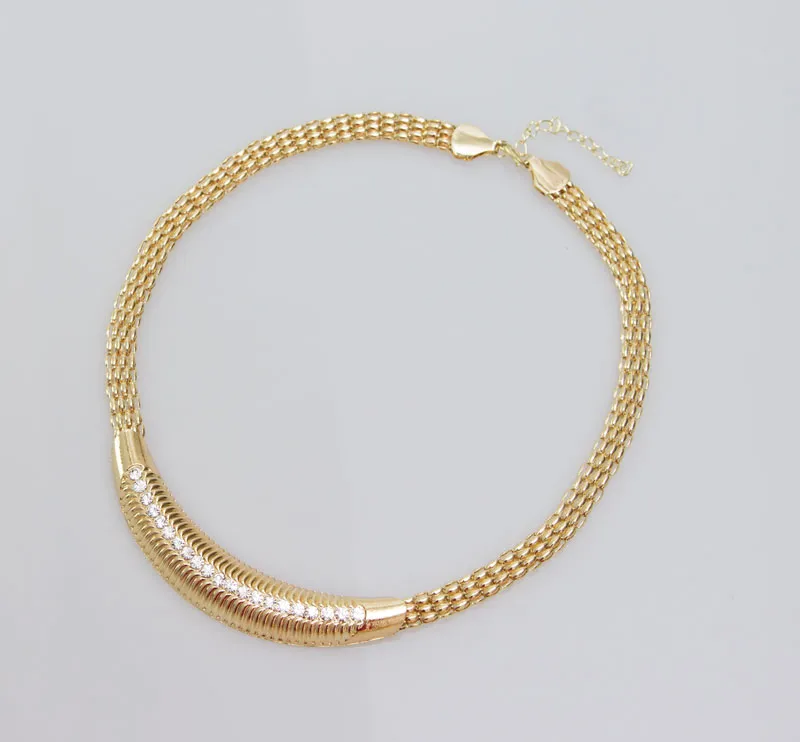 Colar Popular Cheia de Ouro 24K Brincos Pulseira Anel Moda Africana Feminina Grandes Conjuntos de Joias 268h