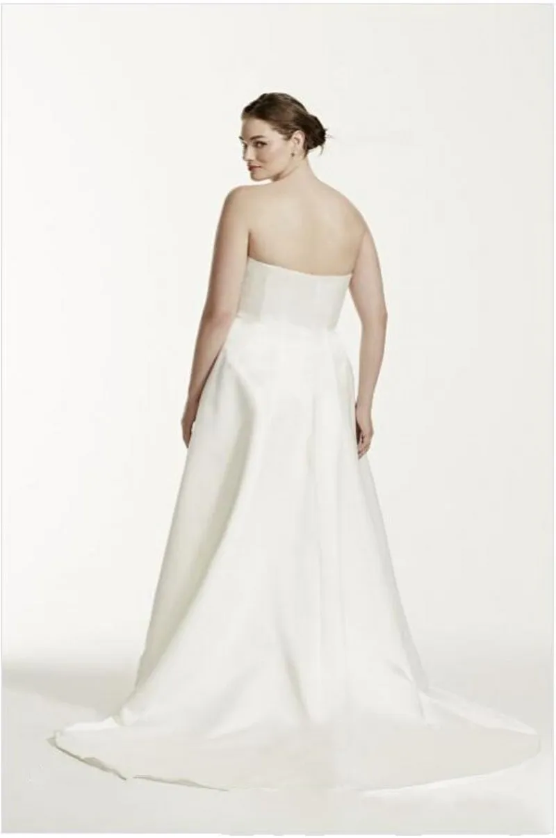 2016プラスサイズ2個の結婚式のドレスストラップレス長袖レースジャケット習慣の結婚式のドレスを持つラインブライダルガウン