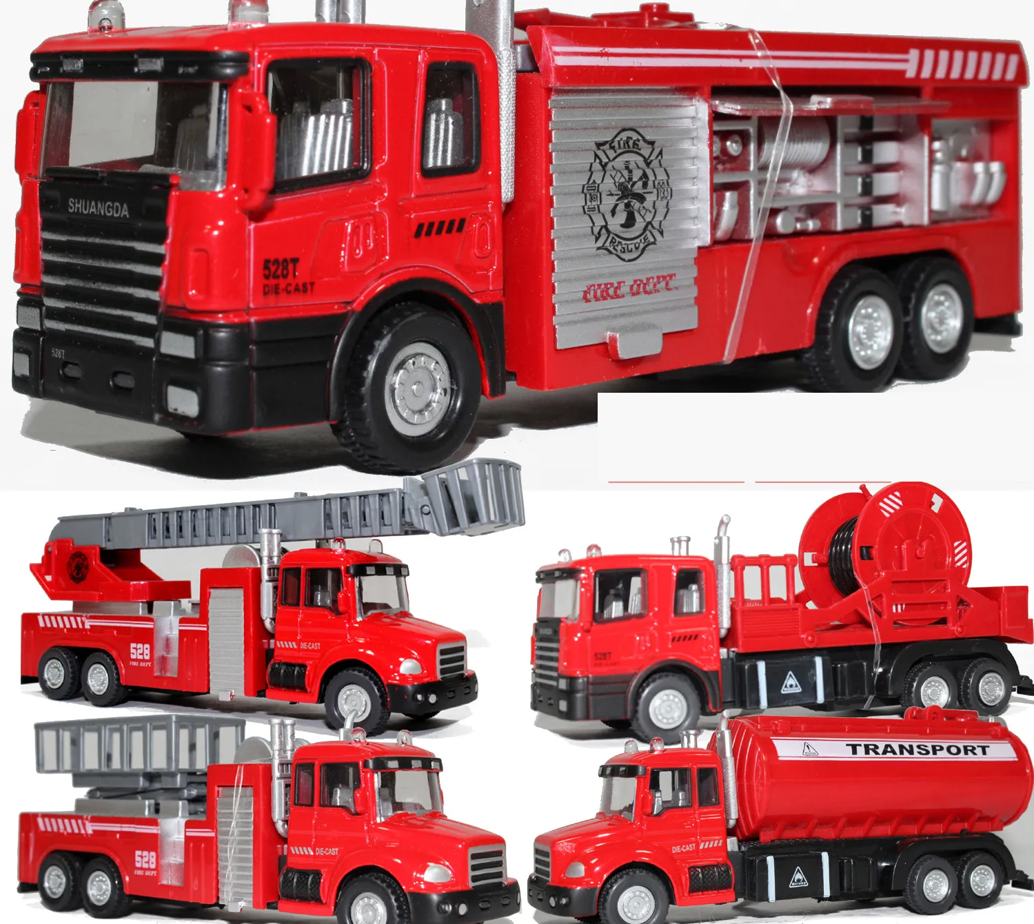 Model Truck Aluch Toy, Lotniczy Drabina Fire Ciężarówka Zabawka, Tankowiec, 5 różnych rodzajów, ze światłem na prezenty świąteczne dzieciaki, zbieranie